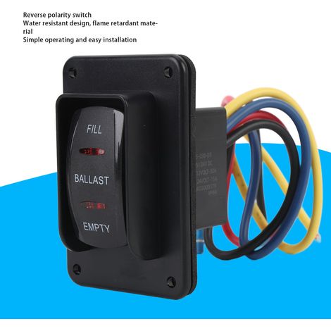 Inverseur de Polarité DC12V/24V 30A IP68 Étanche pour Camping-Car Caravane Bateau