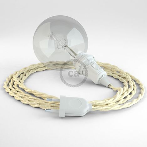 Lampe suspension creative cables tm00 câble soie ivoire 3m (1/5)