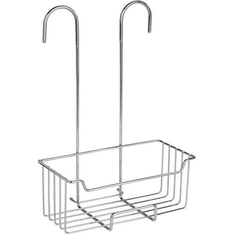 pair Etagère de douche à suspendre au thermostat Milo , Accessoire salle de bain, 1 panier de douche profond à suspendre, Acier inox, 25x36x14 cm, Gris brillant (1/4)