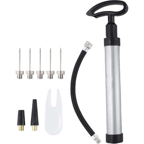 27 cm Ballpumpe aus Aluminiumlegierung, manuell aufblasbar (Silber) (1/5)
