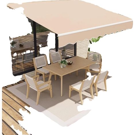 Toldo, protección UV, resistente al agua, color caqui (1/2)