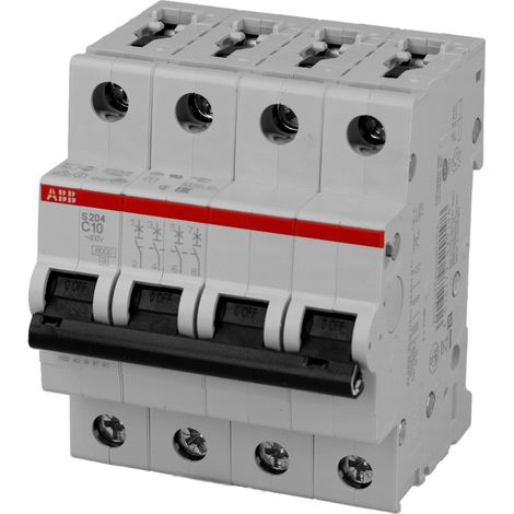 ABB – Disjoncteur tripolaire 63A 6kA Type C – 4 pôles – Raccordement à vis – Tension 400VAC – Conforme EN 60891-1 - ABB 4 P