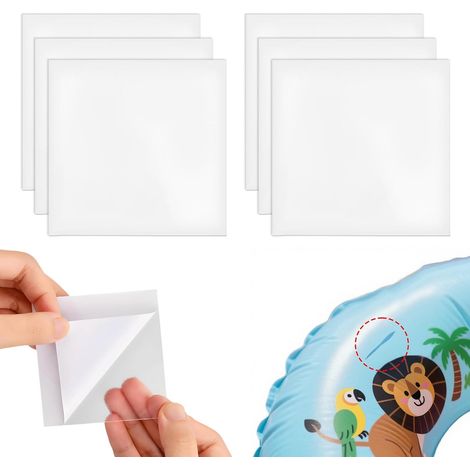 Lot de 6 Patch Réparation Liner Piscine, TPU Transparent Imperméable, Rustine Autocollante Résistante, pour Matelas et Jouets Gonflables (1/5)