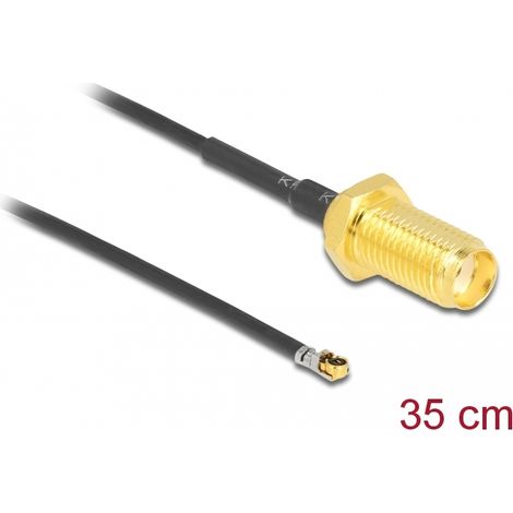 Delock Antena Cable SMA mampara hembra a MHFÂ® 4L LK macho 1.37 35 cm longitud de hilo 10 mm
