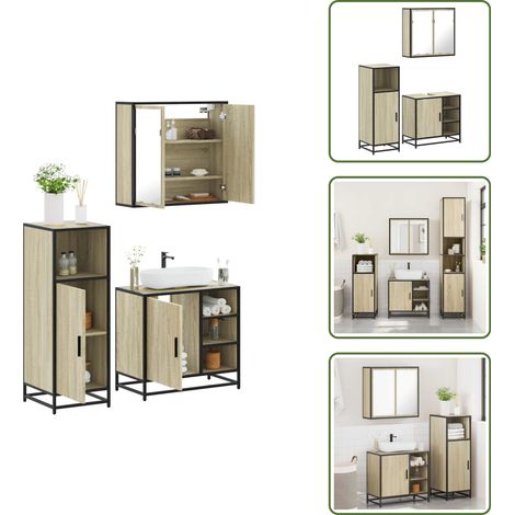 vidaXL Ensemble de meubles de salle de bain 3 pcs chêne sonoma