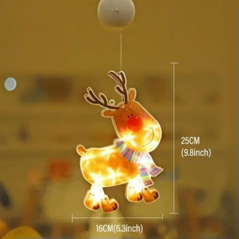 Guirlande Lumineuse De Noël - Ventouse - Ornements Fenêtre - LED Pile - Renne - 1 Pièce (1/5)