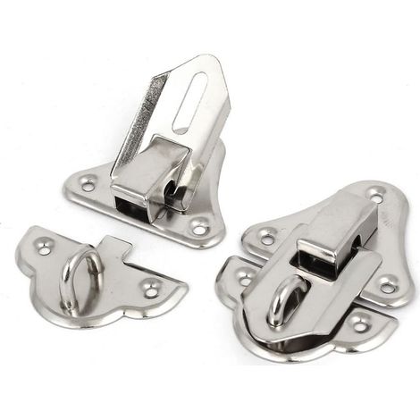 Boîte à outils Schmuckschatulle Loquets bascule Fängt Moraillons Schlösser Silberfarbe 50x35x8mm (1/3)
