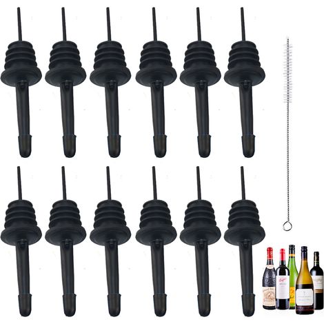 Bouchon Verseur Pour Bouteille - En Acier Inoxydable - Étanche - Convient Pour Bouteilles À Col 22 mm - Lot De 12 + Brosse De Nettoyage (1/5)