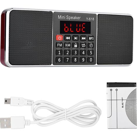 FM-Stereo-Radio 87,5–108 MHz mit MP3-Wiedergabe, Freisprechfunktion, USB- und Speicheranschluss – Rot (1/5)