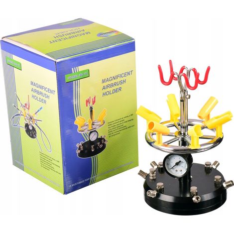 Ständer für Airbrushes mit Verteilerregler, 6 Anschlüsse (1/3)