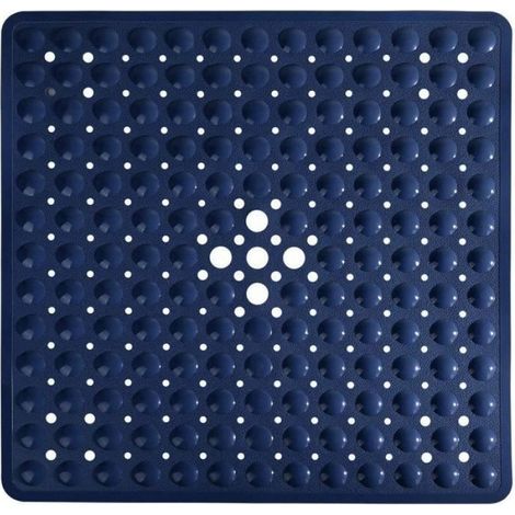 Tapis de Douche de Bain 5353cm avec tapis antidérapant à ventouse (bleu marine) (1/3)