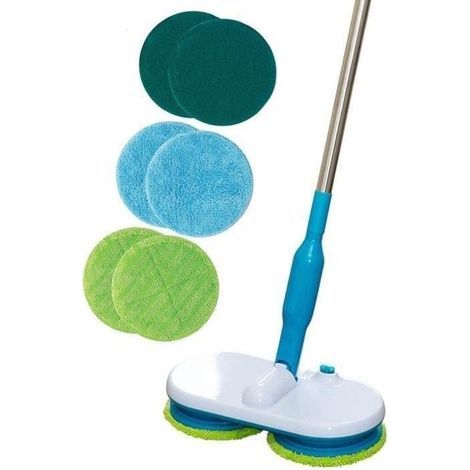(Blanc, Bleu)Balai motorisé Duo Spinner Rotalib Turbo Spin - Rechargeable - 90 min autonomie - 6 disques nettoyants (1/4)