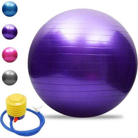 Irovami Ballon de yoga anti-éclatement, ballon d'équilibre et de stabilité épais, ballon de Pilates, ballon de fitness et d'exercice 45 cm / 55 cm / 65 cm / 75 cm, pompe à air offerte (1/5)