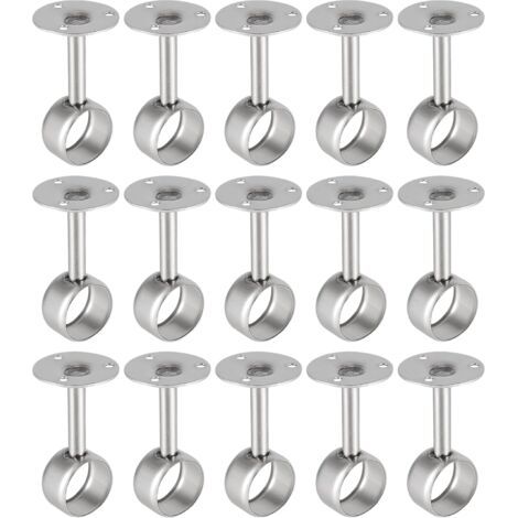 Kleiderbügel aus Edelstahl – 15er-Pack, Wandmontage mit Schrauben, geeignet für 19-mm-Rohre, robust und attraktiv (1/4)