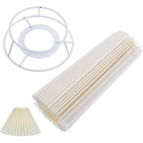 Abat-jour jaune en tissu pour appliques murales ou lampadaires, revêtement plissé, facile à (1/5)