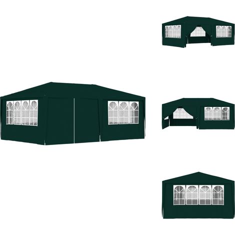 Tente de réception avec parois latérales 4x6 m Vert 90 g/m² - Tents De Réception - Tente Extérieure - Abri Jardin - Gazebo - Parasol (1/5)