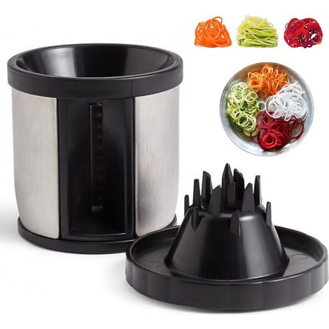 Espiralizador de espaguetis y verduras, espiralizador de verduras multifuncional, espiralizador de verduras portátil, cortador de verduras en espiral, para calabacín, zanahorias, fideos de verduras, p