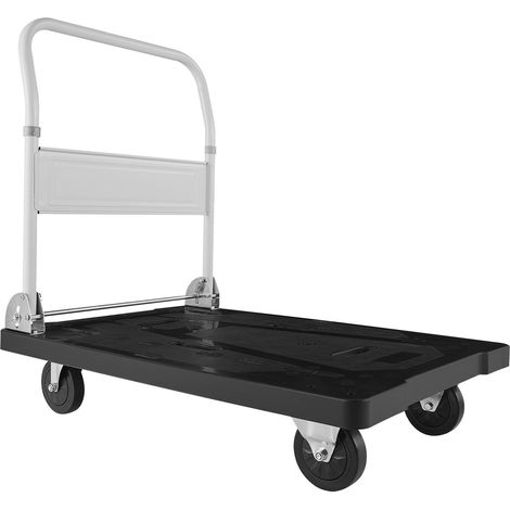 Chariot de manutention pliable, capacité 299,37 kg, plateau pliable avec roues pivotantes, poignée de poussée compacte pour un rangement facile, 895 x 595 x 850 mm (1/5)
