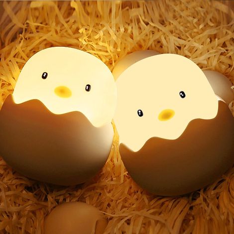 Filiyano – Lampe de nuit – Veilleuse Poulet, Lampe de nuit, Veilleuse pour bébé, Poulet mignon, Chambre d'enfant, Capteur tactile en silicone (1/5)