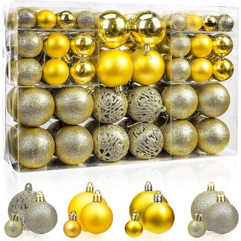 Paquete de 100 bolas de Navidad, juego de adornos navideños para árbol de Navidad (1/5)