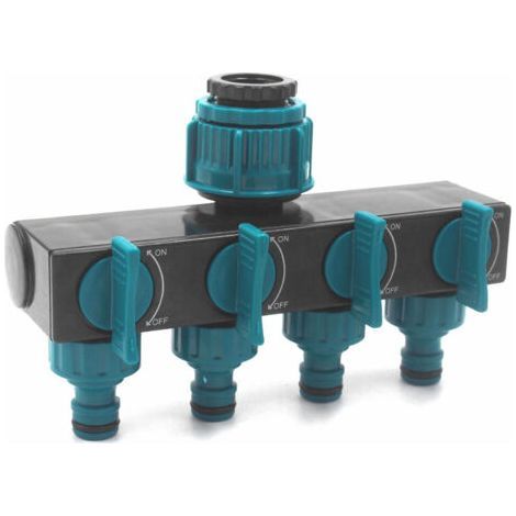 Séparateur d'eau à 4 voies, adaptateur d'arrosage de jardin, connecteur de tuyau pour arrosage de jardin, entretien de pelouse, robinet européen (1/5)