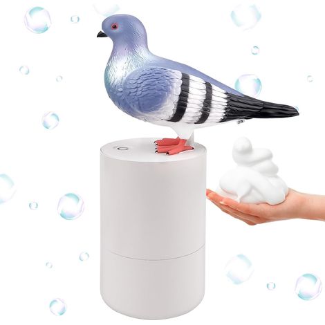 Nannigr Distributeur de savon automatique en forme de colombe - 300 ml - Distributeur de savon électrique sans contact pour les mains - Pour salle de bain et cuisine