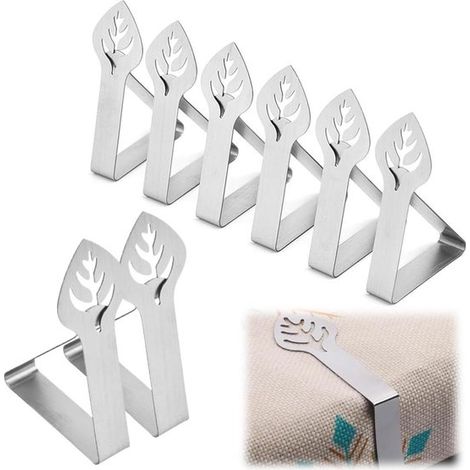 Clip per tovaglia, fermagli antiscivolo per tovaglia, per uso esterno: giardino, picnic, barbecue, matrimonio, festa, foglie (1/5)