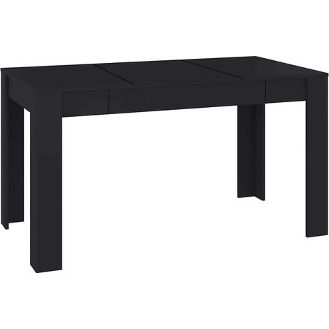 Maison Exclusive - Table à manger Noir 140x74,5x76 cm Bois d'ingénierie (1/5)