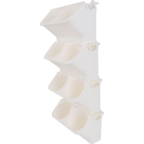 Bacs de plantation suspendus muraux verticaux PP blanc 57x24 cm 33 pièces intérieur extérieur jardin balcon cour déco (1/5)