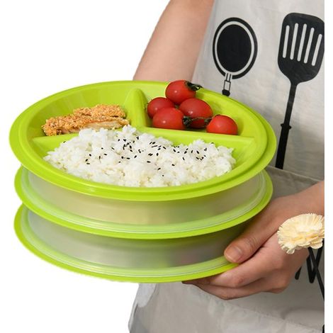 Store9 set 3 assiettes micro-ondes BPA-free, réutilisables avec couvercle, 3 compartiments, chauffer/congeler (1/5)