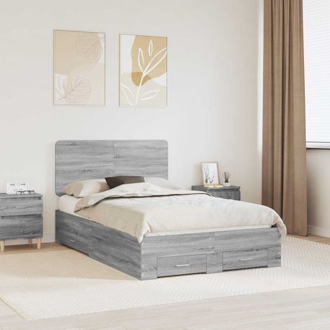 Cadre de lit-Structure de lit Gris Sonoma 120 x 200 cm Bois d'ingénierie 806833 (1/5)