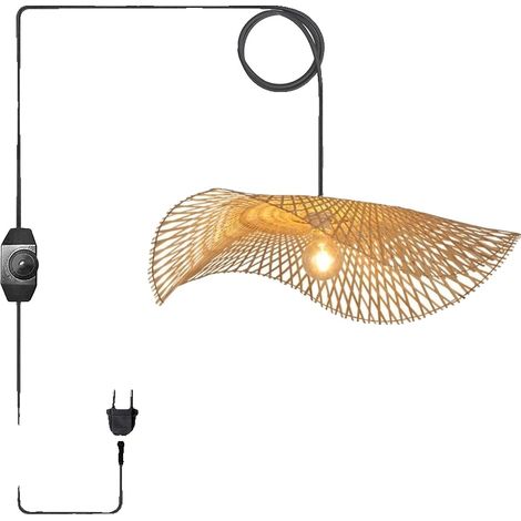 Pendelleuchte, handgefertigtes gewebtes Design, dimmbare Funktion, 55CM dimmbar, Keine Glühbirne-c (1/2)