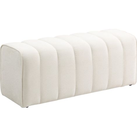 Banco tapizado para dormitorio, estructura de madera, capacidad de 220 kg, color crema (1/5)
