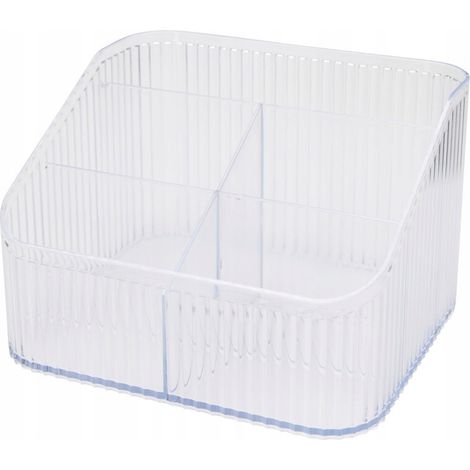 Kosmetik-Organizer, Kunststoff, gerillt, transparent, 18x11cm, 1 Stück.