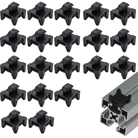 Clips de câble pour profilé Aluminium 40x40 Lot de 20 Serre-câbles Type rainure, Support câbles sans Outil (Rotation 90°), en Nylon Robuste, Gestion câbles pour Atelier, Armoire électrique, imp (1/5)