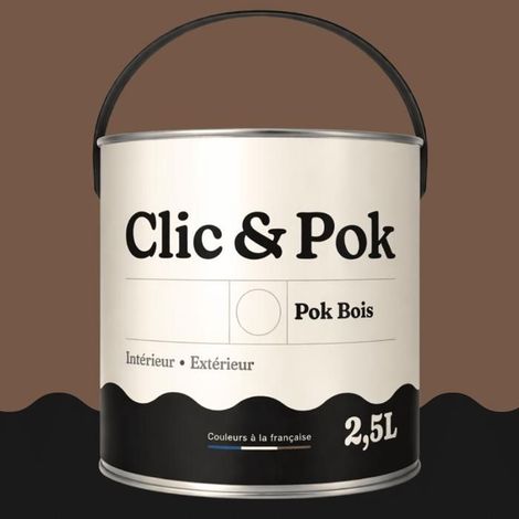 Peinture Bois Extérieur – POK BOIS - 2,5L - RAL 8025 - Brun pâle- Résistante aux intempéries - Ne s'écaille pas