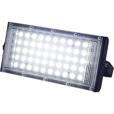 Projecteurs LED d'extérieur, 50W Rouge/vert/bleu/blanc Éclairage LED Projecteur Extérieur Projecteur Étanche Extérieur Applique Murale Projecteur pour cour, parking, patio, aire de jeux(Cold White) (1/5)