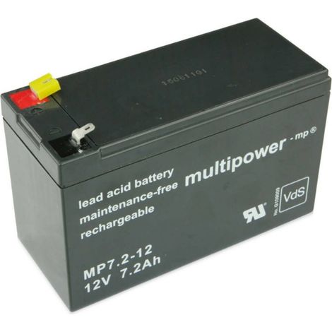 Batterie de plomb - MULTI POWER - MP7,2-12 - 12V 7,2Ah - AGM - Longue durée de vie