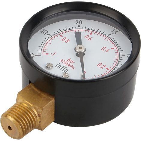 2"-Vakuummeter für Kompressorluft, Wasser, Öl, Gas – 1/4"-NPT-Bodenmontage (1/5)