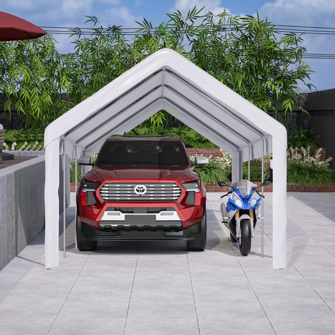 Garagenzelt Carport 3x6 m winterfest aus Stahl, Rolltor, abnehmbare Wände für Auto SUV LKW LINHOO (1/5)