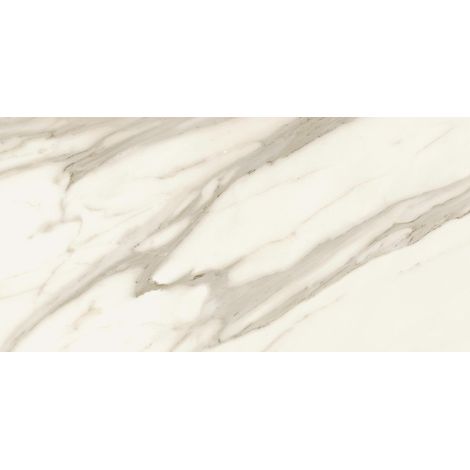 Carrelage effet Marbre Blanc Calacatta Sublime 60x30x0,9 cm Brillant Orsiano - Sol et mur intérieur (vendu par carton de 1,26 m²) - RO'MA CARRELAGE