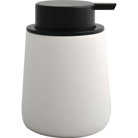 1 Distributeur De Savon Céramique Blanc Mat, 300 ML, Ø 75 x 175 mm, Pour Salle De Bain Et Cuisine (1/2)