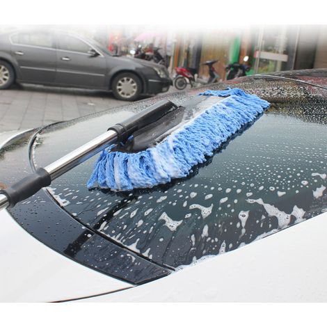 Balai de Lavage pour Voiture, Manche Longue Extensible, Microfibre, Kit de Nettoyage Multifonctionnel pour Toutes Surfaces