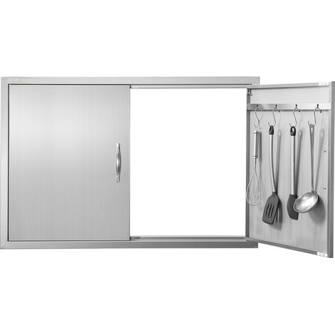 VEVOR Porta di Accesso da Incasso, 990 x 660 mm, Doppia Porta da Cucina per Esterni, Porta in Acciaio Inox Montaggio a Incasso, Porta a Parete Verticale, Stazione Cucina da Esterno (1/5)