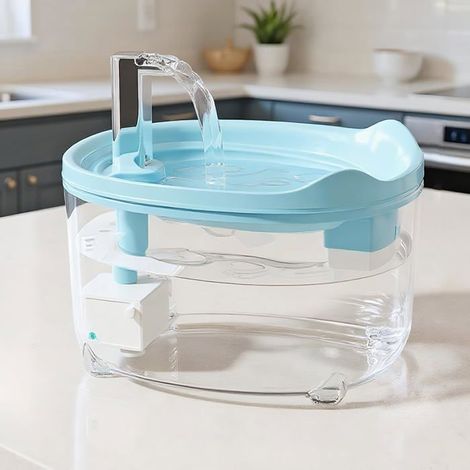 Fontaine à eau automatique pour animaux (bleue) – Convient aux chats, chiens, chatons, chiots et petits animaux (1/5)