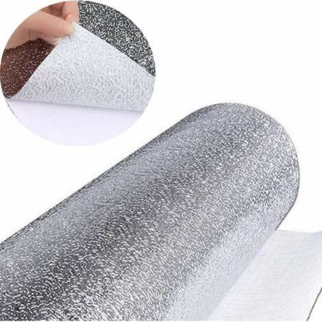 Silver Foil Kitchen Paper Self-Adhesive Stickers Kitchen Aluminum Foil Stickers Oil Proof Waterproof Cooker Sticker (40cm x 5m) (1/4)
