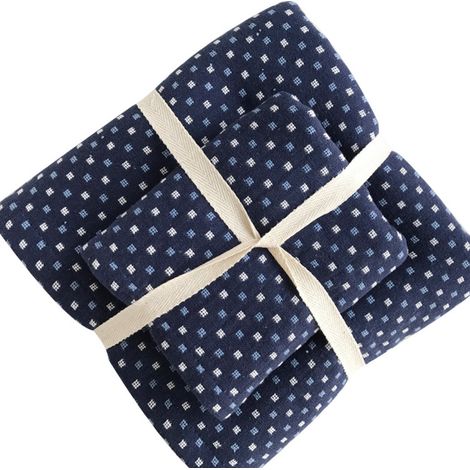 Ensemble de 2 serviettes de bain multicolores, légères et ultra-absorbantes (70 x 140 cm) + serviette de toilette (34 x 76 cm). (1/5)
