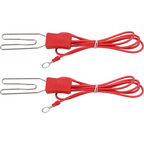 Pince de sol de clôture électrique avec clip pour tige de mise à la terre, kit de connecteur en acier inoxydable pour chèvres d'élevage, 1 m de fil (1/5)