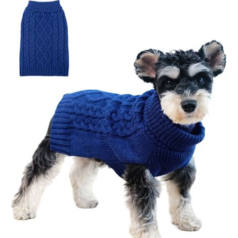 1 pull chien, col roulé en maille épaisse, pour petits et moyens chiens et chats, hiver et fêtes (1/5)