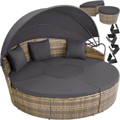 Bain de soleil rond au Design contemporain luxueux marron naturel